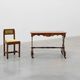 Victorian Walnut Side Table with Inlaid Top and Pierced Scroll Ends, Englan