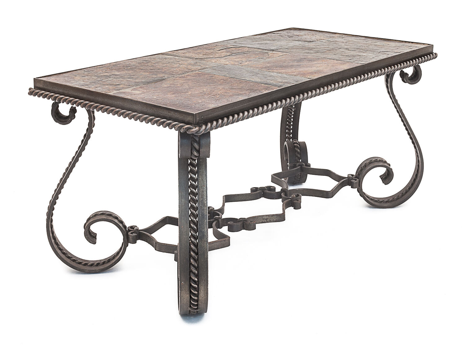 Wrought iron coffee table Merceris 1950