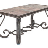 Table basse en fer forgé Merceris 1950