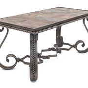 Wrought iron coffee table Merceris 1950