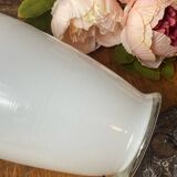 White glass vase
