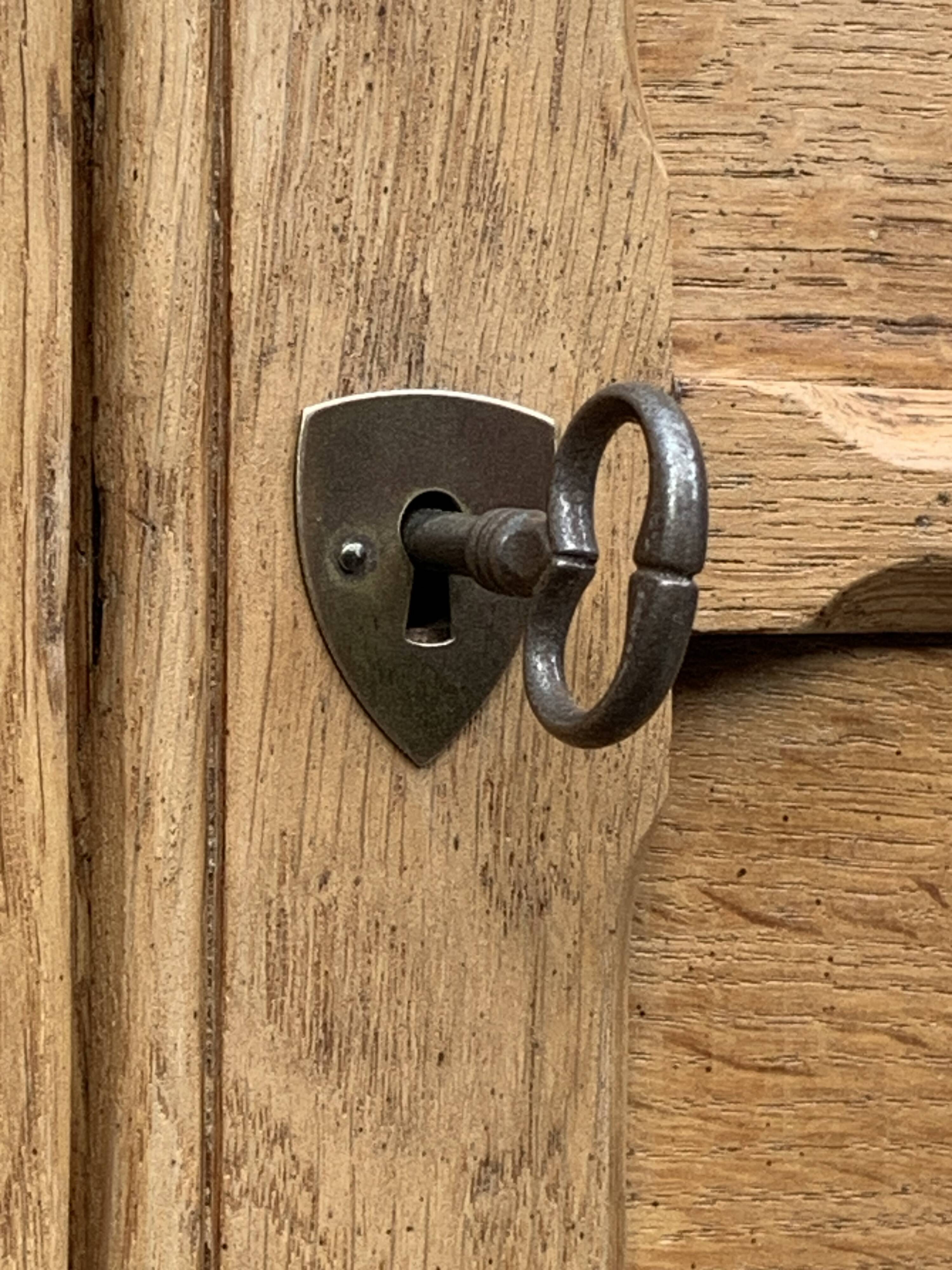 Solid raw oak notary cabinet, 1920