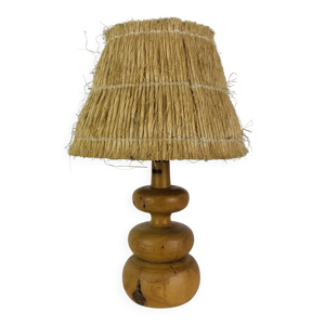 lampe bois tourné abat