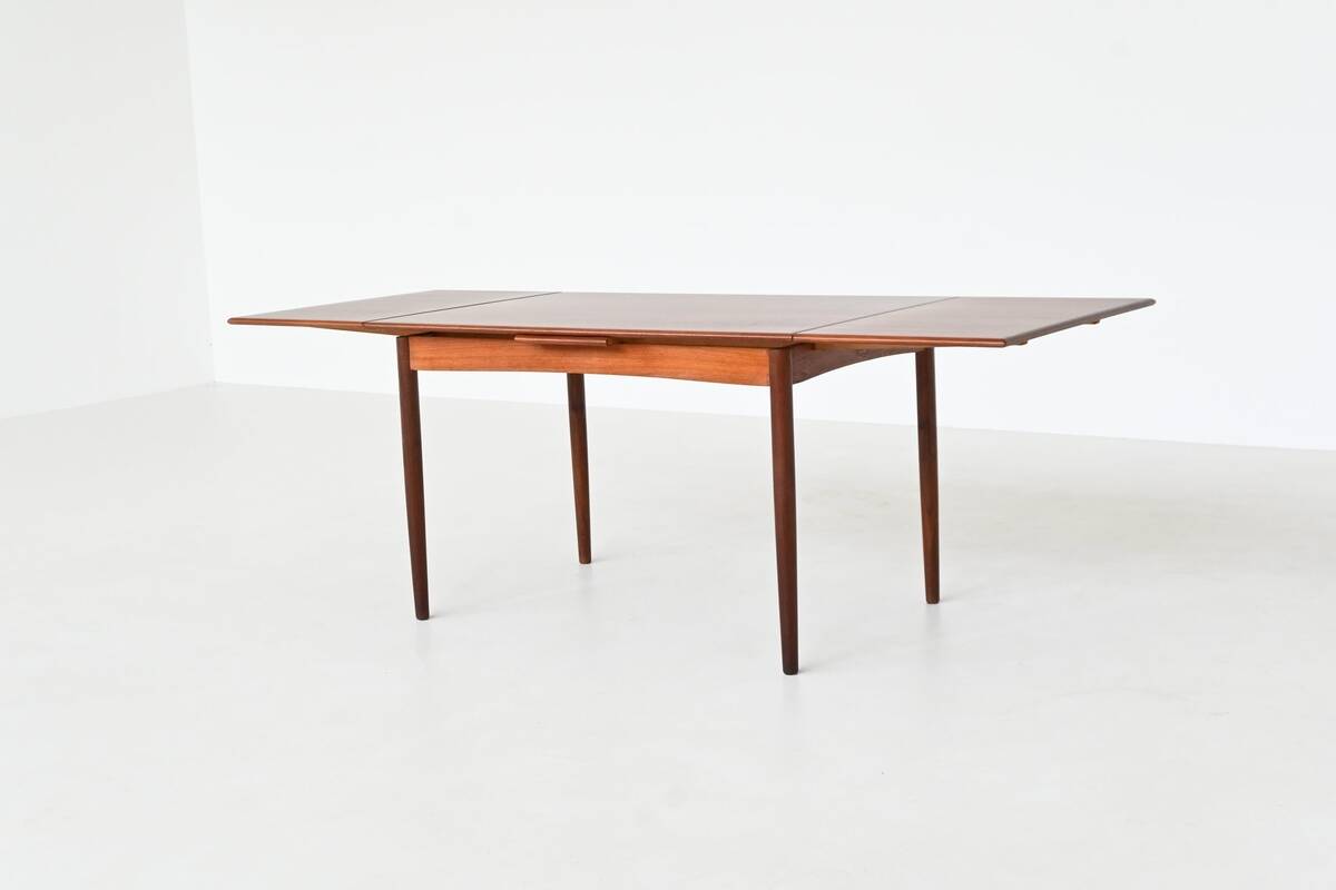 Table à manger extensible scandinave en teck, Danemark 1960