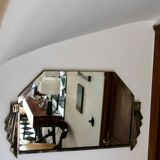 Bevelled mirror from the Art Deco period and style, 1930-40.