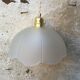 Vintage flower pendant lamp in frosted glass