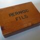 Card game "Pernod Sons" in its wooden box. Old advertising object