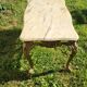 Louis XV coffee table in white Carrara marble with a gilded bronze base.