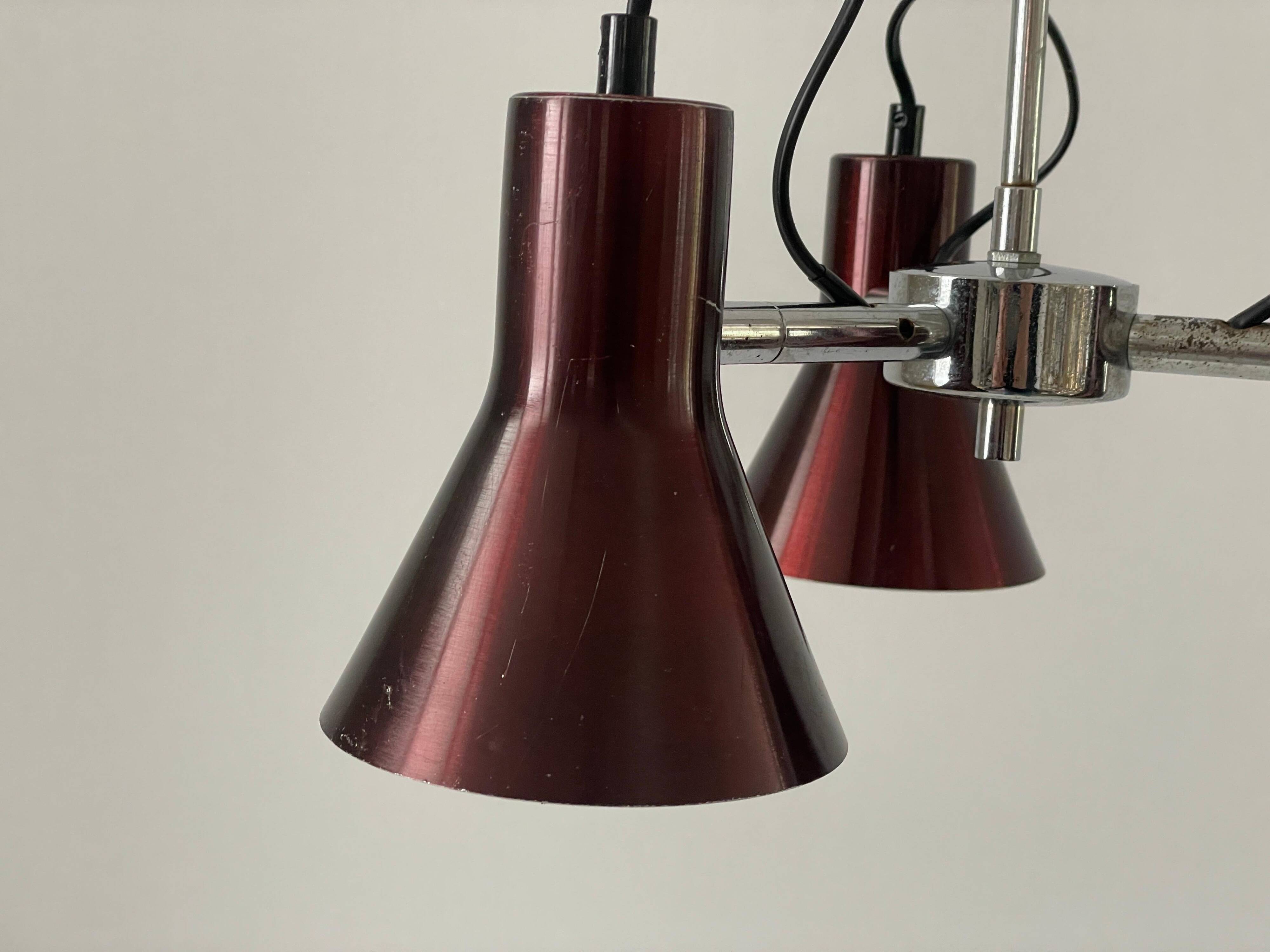 A Space Bordeaux ceiling light with 3 arms, 1970s, Germany
