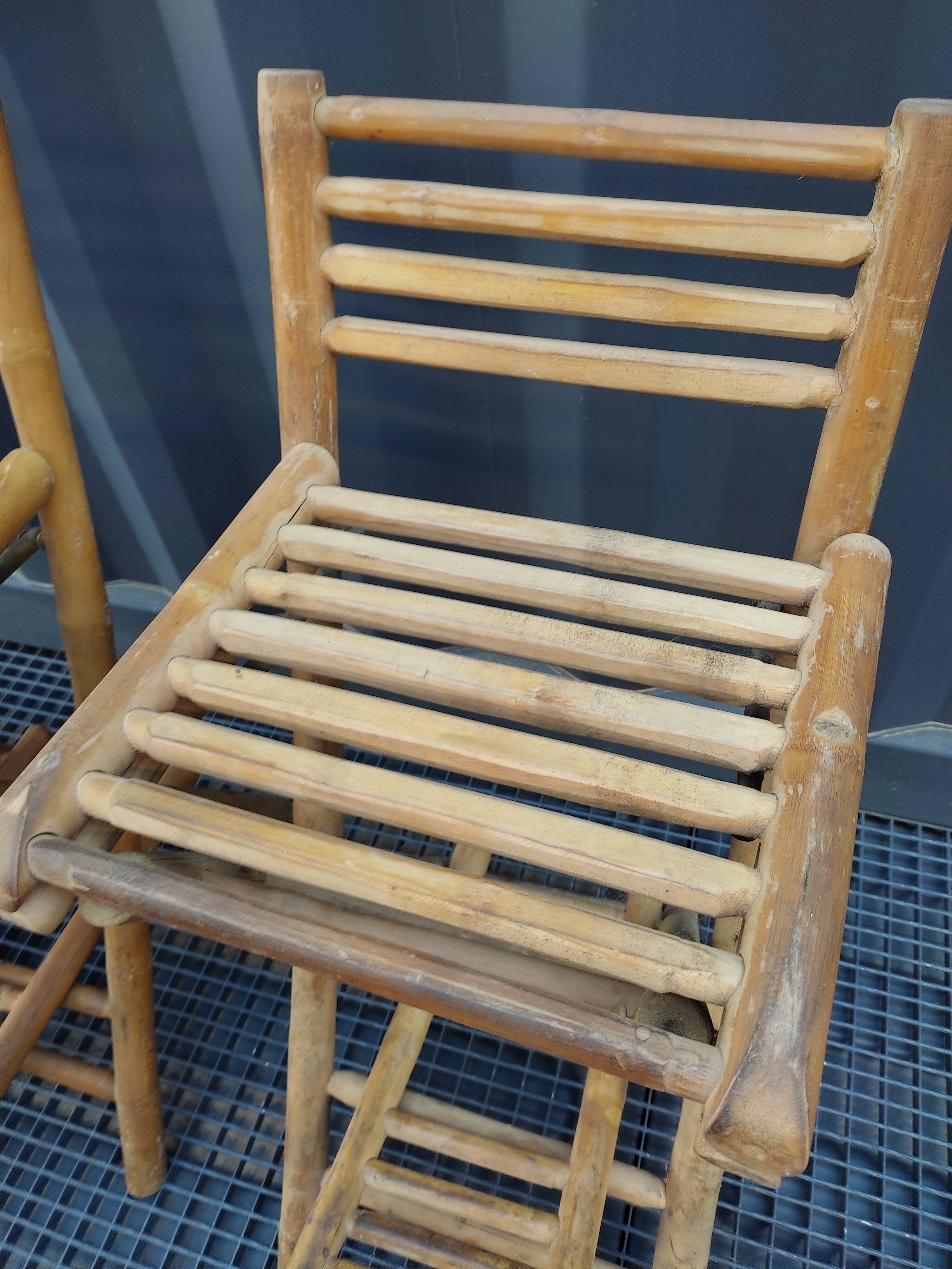 Trio of bamboo bar chairs