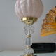 Art Deco lamp pink foot in cut crystal