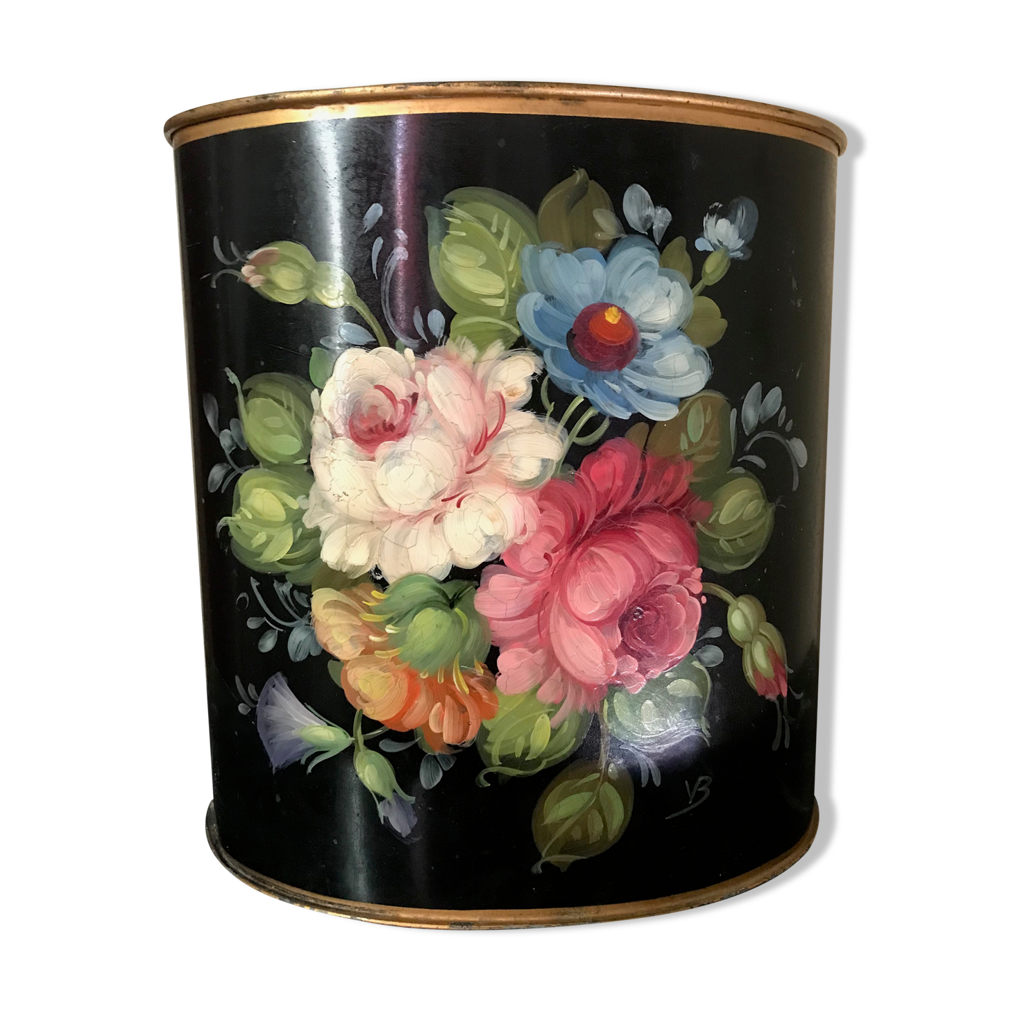 Painted sheet metal paper basket