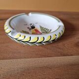 HB Quimper earthenware ashtray - Decorated with a Breton woman - Marked on the back Quiberon Euravia 1959