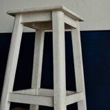 Old white wooden handle stool
