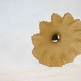 Pleated yellow glass lampshade