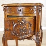Rococo Nightstand in Walnut with Marble Top