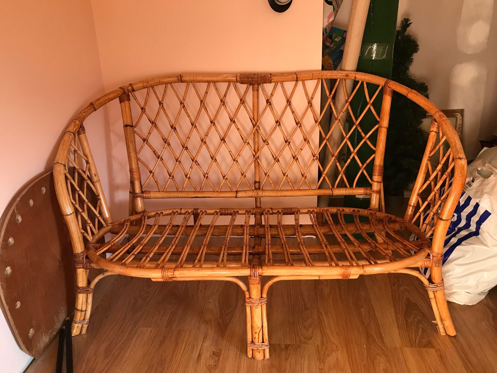 Rattan bench
