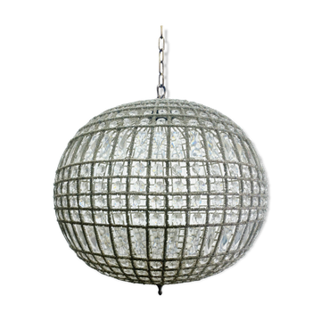 Suspension en bronze et verre
