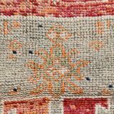 Tapis de couloir vintage à motifs géométriques rouge et orange, 102 x 332 cm