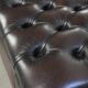 Cowhide Chesterfield ottoman with beautiful colours in English style
