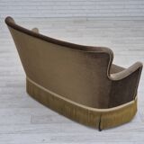 1960s, Danish 2-seater sofa, green furniture velour, original condition.