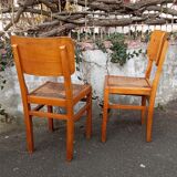 Pair of straw chairs from the 1950s