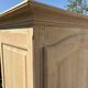 Wooden bonnetière, wardrobe/cupboard in raw wood.