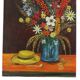 Flowers with Hat Still Life Painting Signed 60x50cm