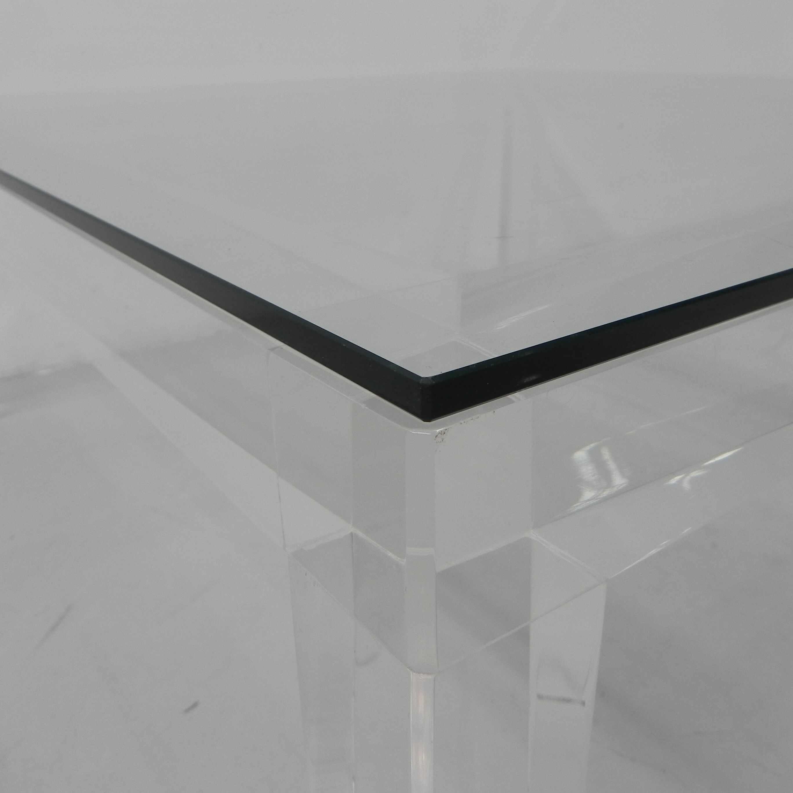 Vintage coffee table on perspex legs