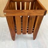 Tabouret, panier linge vintage en bois