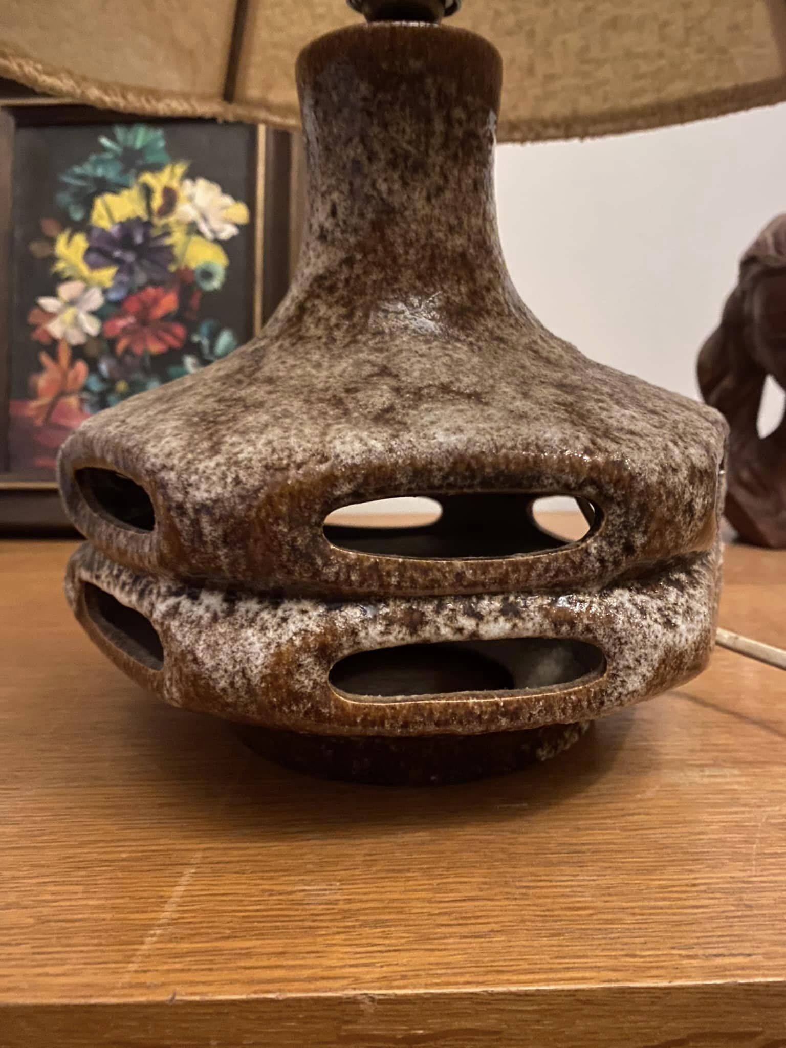 German fat lava ceramic lamp West Germany Stein Keramik 6620 (1950s)