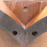 Rectangular table in solid mahogany and plated 1930/1940