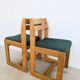 4 brutalist chairs by Maison Regain, vintage in solid elm.