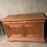 Honey-colored wood sideboard