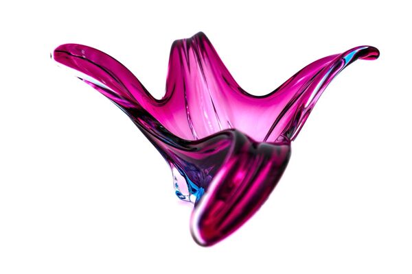 Coupe Murano XXL 50cm - Sommerso Améthyste & Turquoise - Design Vintag