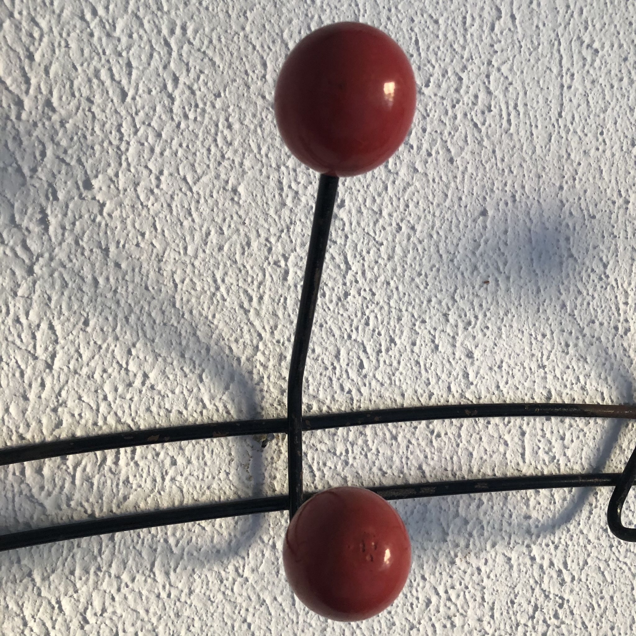 Porte-manteaux 6 patères boules vintage 1960 - 50 cm