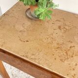 Vintage wood and marble console desk