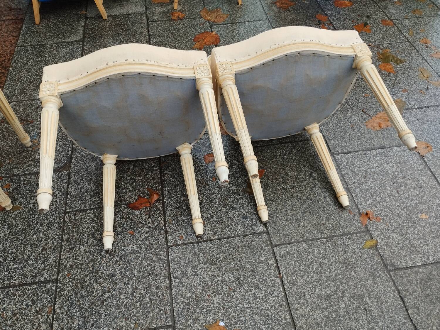 Beautiful set of six antique Louis XVI style chairs