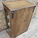 Antique Art Deco wall display case in Burmese teak