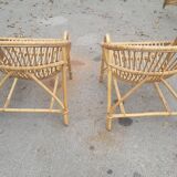 Paire de fauteuils en rotin