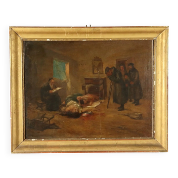 Le Retour tragique, huile sur toile, fin des années 1800