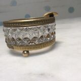 Glass and brass ashtray