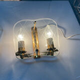 Italian Brass Glass Sconces 1950’s
