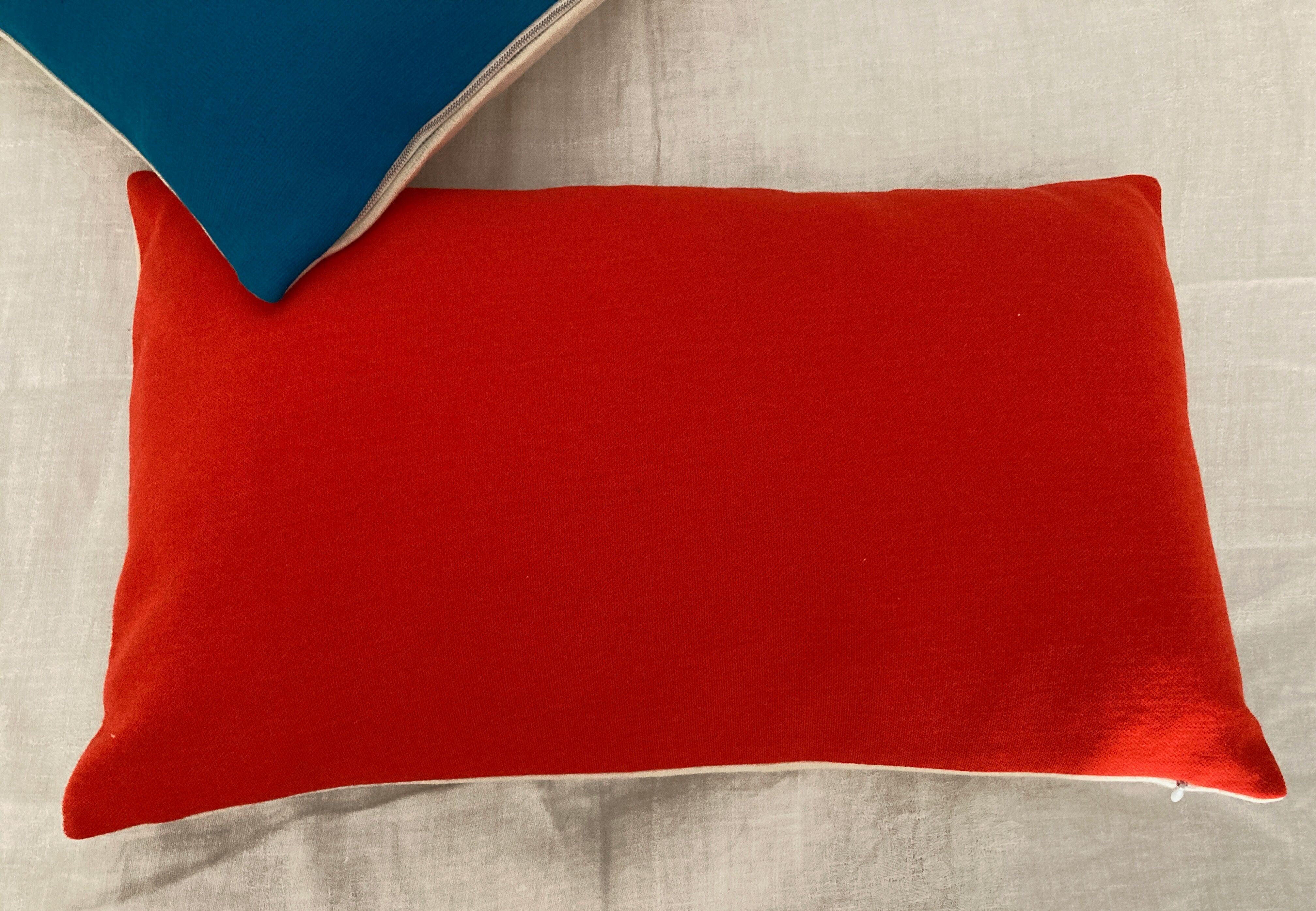Set of 3 cushions in Racine wool jersey, space age 1960