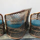 Bench and its 2 chairs in vintage rattan 1970