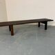 Mid-Century Modern Brown wood Slatted coffee table bench, 1970s