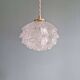 Pair of frosted glass pendant lights, artichoke-shaped, 1960s.