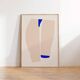 Composition abstraite beige et bleue impression giclée