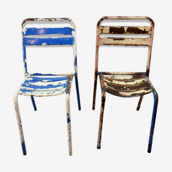 Duo de chaises métal Tolix
