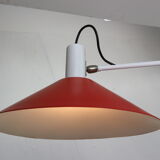 J.J.J. Hoogervorst Red Counter Balance Ceiling Lamp by Anvia Holland, 1950